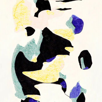 Dessin intitulée "Maboul moons" par Pierre Martel, Œuvre d'art originale, Crayon