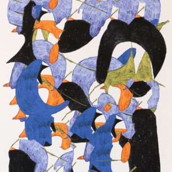 Рисунок под названием "generalite nantie" - Pierre Martel, Подлинное произведение искусства, Цветные карандаши
