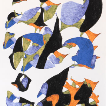 Disegno intitolato "galene itinerante" da Pierre Martel, Opera d'arte originale, Matite colorate