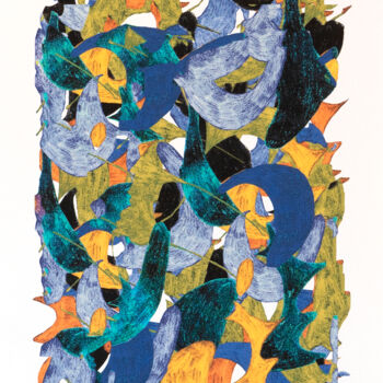Рисунок под названием "eliane etreignant" - Pierre Martel, Подлинное произведение искусства, Цветные карандаши