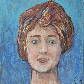 Peinture intitulée "Portrait de femme l…" par Pierre Milosavljevic, Œuvre d'art originale, Pastel
