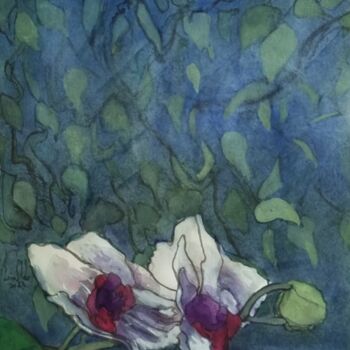 Peinture intitulée "Fleures précieuses,…" par Pierre Milosavljevic, Œuvre d'art originale, Aquarelle