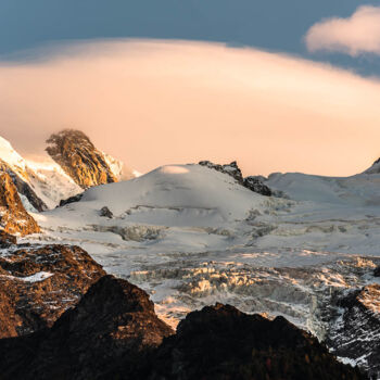 Fotografie getiteld "La glacier du Tour…" door Pierre Nadler, Origineel Kunstwerk, Digitale fotografie Gemonteerd op Andere…
