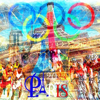 Digital Arts με τίτλο "Paris 2024" από Pierre Nouaille, Αυθεντικά έργα τέχνης, 2D ψηφιακή εργασία