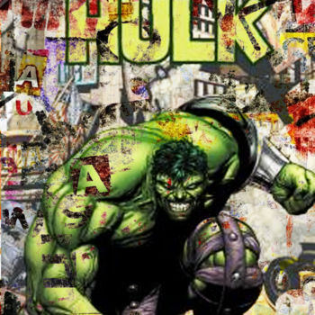 Peinture intitulée "hulk-aplat-signa.jpg" par Pierre Olié, Œuvre d'art originale