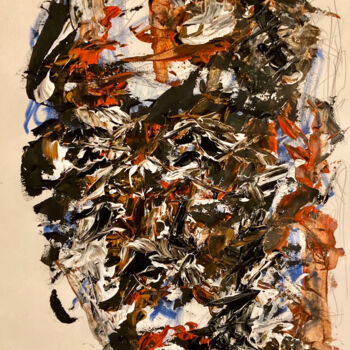Painting titled "Face media" by Pierre Olié, Original Artwork, Screenprinting