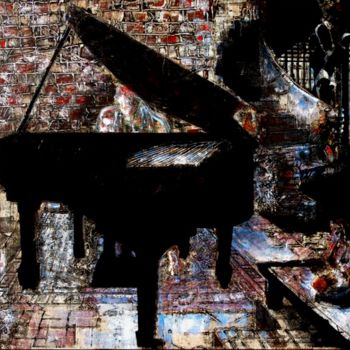 Peinture intitulée "PIANO ORIGINAL ART…" par Pierre Olié, Œuvre d'art originale, Huile