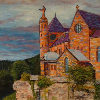 Pintura intitulada "Mont Saint-Odile" por Pierre Paszkowski, Obras de arte originais, Óleo