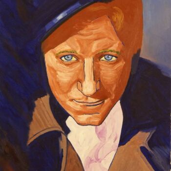 Peinture intitulée "Jean Gabin - 2" par Pierre Paszkowski, Œuvre d'art originale, Huile