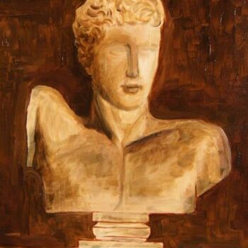 Painting titled "Buste d'Apollon" by Pierre Paszkowski, Original Artwork, Oil