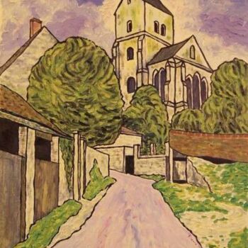 Malarstwo zatytułowany „Eglise de Brumetz -…” autorstwa Pierre Paszkowski, Oryginalna praca, Olej
