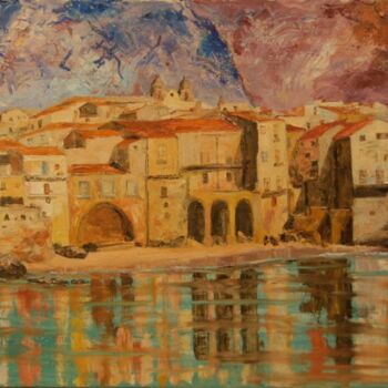 Peinture intitulée "cefalu" par Pierre Paszkowski, Œuvre d'art originale, Huile