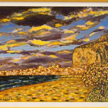 Peinture intitulée "cefalu - 1" par Pierre Paszkowski, Œuvre d'art originale, Huile