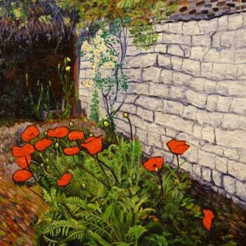 Painting titled "coquelicots - 2" by Pierre Paszkowski, Original Artwork, Oil