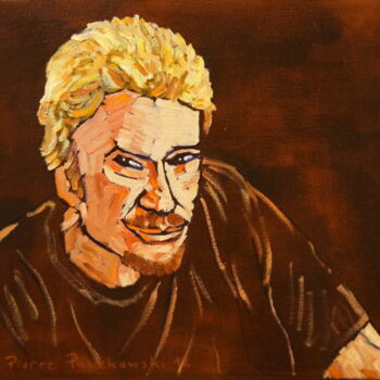 Painting titled "Johnny Hallyday" by Pierre Paszkowski, Original Artwork, Oil