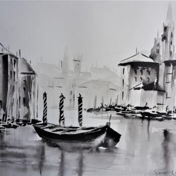 Drawing titled "Venise." by Pierre Patenet, Original Artwork, Ink