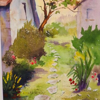 Painting titled "A Bissey sous Fley." by Pierre Patenet, Original Artwork, Watercolor