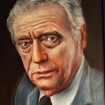 Painting titled "Yves Montand" by Pierre Peytavin, Original Artwork, Oil Mounted on Other rigid panel