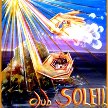 Arts numériques intitulée "affiche CLUB SOLEIL" par Pierre Peytavin, Œuvre d'art originale, Huile