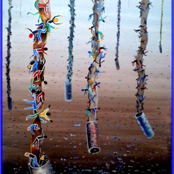 Картина под названием "attrape-mouches" - Pierre Peytavin, Подлинное произведение искусства, Масло