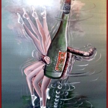 Painting titled "ALCOL ET CONTRE DAN…" by Pierre Peytavin, Original Artwork, Oil Mounted on Cardboard