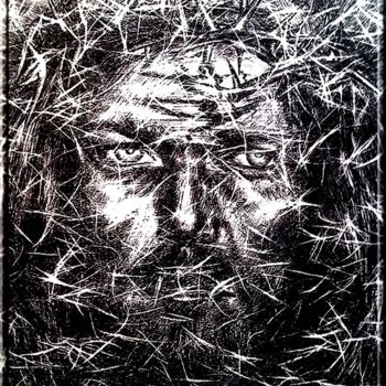 Digital Arts με τίτλο "Christ sévère2" από Pierre Peytavin, Αυθεντικά έργα τέχνης, 2D ψηφιακή εργασία