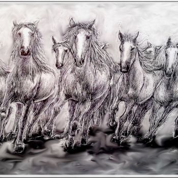 "CHEVAUX" başlıklı Dijital Sanat Pierre Peytavin tarafından, Orijinal sanat, 2D Dijital Çalışma