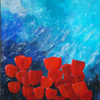 Painting titled "Les tulipes" by Pierre Pilling, Original Artwork, Acrylic