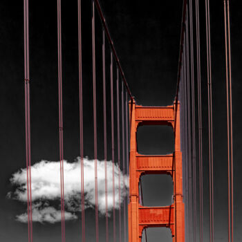 Photographie intitulée "Golden Gate rouge e…" par Pierre Piton, Œuvre d'art originale, Photographie numérique