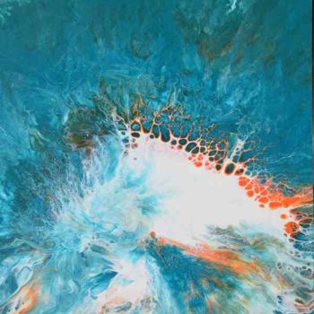 Peinture intitulée "blue corail" par Pierre Pits, Œuvre d'art originale, Huile
