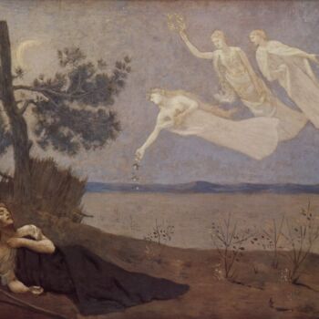 绘画 标题为“The Dream” 由Pierre Puvis De Chavannes, 原创艺术品, 油