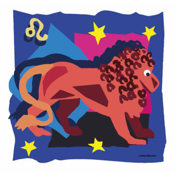 Arte digitale intitolato "ZODIAQUE LION" da Pierre Rebichon, Opera d'arte originale, Lavoro digitale 2D