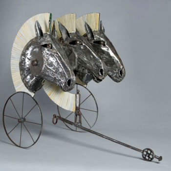 Escultura titulada "CHEVAL 2-3  (Cheval…" por Pierre Sidoine, Obra de arte original, Metales