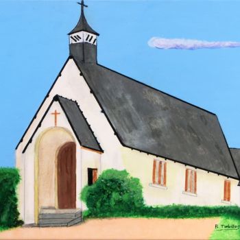 Painting titled "Chapelle de la Vall…" by Pierre Turbillon, Original Artwork, Acrylic