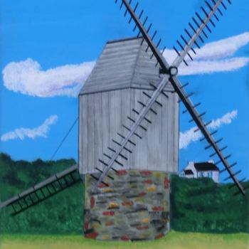 Pintura titulada "Moulin à Ouessant" por Pierre Turbillon, Obra de arte original, Acrílico