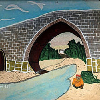 Painting titled "Le Pont" by Pierre Turbillon, Original Artwork