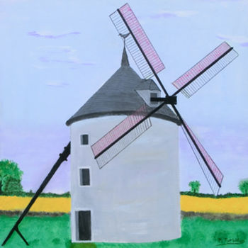 Painting titled "Moulin de Segry" by Pierre Turbillon, Original Artwork
