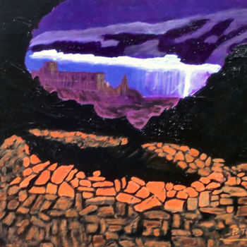 Painting titled "Canyon Land" by Pierre Turbillon, Original Artwork