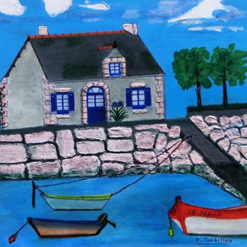Painting titled "Petit port de Piégu…" by Pierre Turbillon, Original Artwork