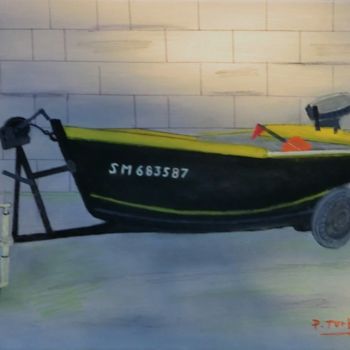 Peinture intitulée "Bateau du marin JL…" par Pierre Turbillon, Œuvre d'art originale, Acrylique