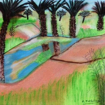 Malerei mit dem Titel "Oasis" von Pierre Turbillon, Original-Kunstwerk, Acryl