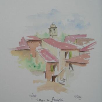 「Village de Provence」というタイトルの絵画 Pierre Varési Pierreによって, オリジナルのアートワーク