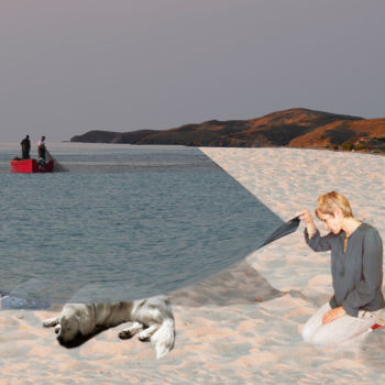 Photographie intitulée "le chien et la mer" par Pierre Wurtz, Œuvre d'art originale, Photographie numérique Monté sur Alumin…
