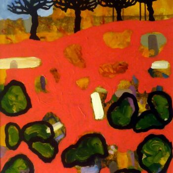 Painting titled "4 arbres.65 x 50 x…" by Pierre-Yves Beltran, Original Artwork