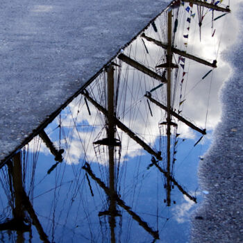 Photographie intitulée "flaque, reflet gran…" par Pierre-Yves Rospabé, Œuvre d'art originale, Photographie numérique