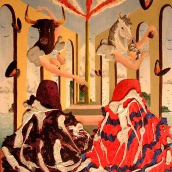 Painting titled "Danseuses espagnoles" by Pierre Ziveri, Original Artwork, Oil
