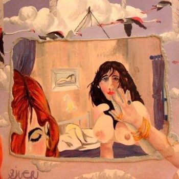 Peinture intitulée "Le miroir du désesp…" par Pierre Ziveri, Œuvre d'art originale, Huile