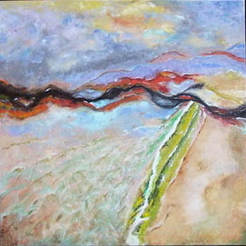 Painting titled "vue satellitaire" by Pierre Bastide, Original Artwork, Acrylic