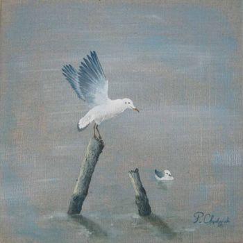 Painting titled "Mouette rieuse" by Pierre Chadzynski, Original Artwork, Acrylic