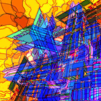 Digitale Kunst mit dem Titel "POMPEI_2050" von Pierre Corbu, Original-Kunstwerk, Digitale Malerei